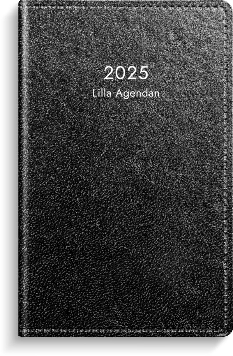 Kalender 2025 Lilla Agendan svart konstläder