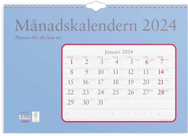 Väggkalender 2024 årstider, Aquarupella, 1st