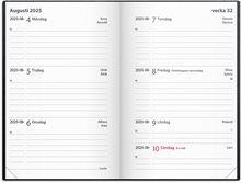 Kalender 2025 Leader svart konstläder inb